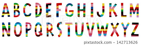 Colorful hand-drawn alphabet letters A-Z Colorful hand-drawn alphabet letters A-Z 142713626