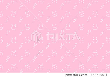 可愛的兔子和胡蘿蔔無縫圖案 可愛的兔子和胡蘿蔔無縫圖案 142713801