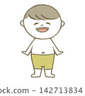 一個穿著黃色泳衣、笑容燦爛的孩子 142713834