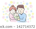 一對夫婦抱著他們的寶寶；家人；分娩 142714372