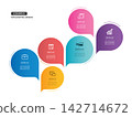 Infographic template with 6 colorful options speech bubble shape. 142714672