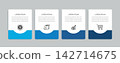 Infographic template with 4 blue steps banner for business data presentation. 142714675