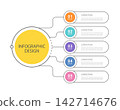 Colorful modern 5 infographic diagram template with five options branch design. 142714676