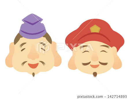 惠比壽與大黑天,七福神之二的面容 惠比壽與大黑天,七福神之二的面容 142714893