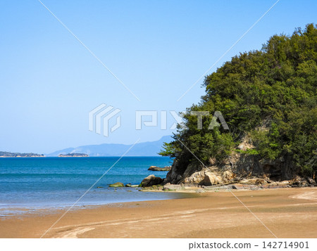 瀨戶內海的沙灘和大海景色 142714901