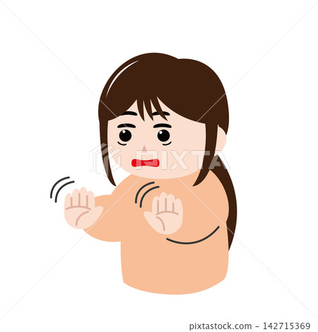 一幅年輕女子驚恐地睜大雙眼的插圖。 一幅年輕女子驚恐地睜大雙眼的插圖。 142715369