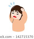 An illustration of a young woman holding her head in her hands, looking utterly bewildered. 142715370