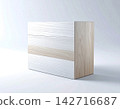 Product mockup. Wooden cabinet for interior use on a white background. Modern wooden storage box. 142716687