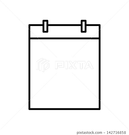 A simple calendar icon with a blank space. 142716858