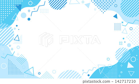 Light blue, pop-art geometric frame background material with a simple decorative design. Light blue, pop-art geometric frame background material with a simple decorative design. 142717210