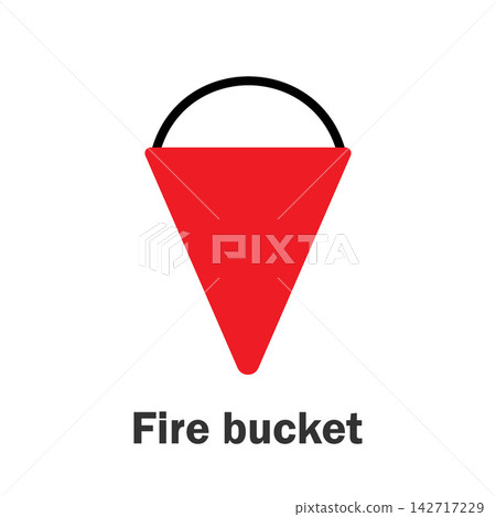 Fire bucket in cartoon style, marine card for kid, preschool activity for children, vector Fire bucket in cartoon style, marine card for kid, preschool activity for children, vector 142717229