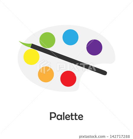 Palette in cartoon style, school card for kid, preschool activity for children, vector illustration Palette in cartoon style, school card for kid, preschool activity for children, vector illustration 142717288