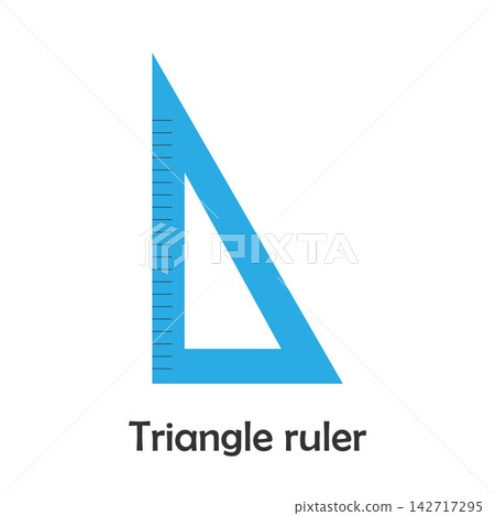 Triangle ruler in cartoon style, school card for kid, preschool activity for children, vector illustration Triangle ruler in cartoon style, school card for kid, preschool activity for children, vector illustration 142717295
