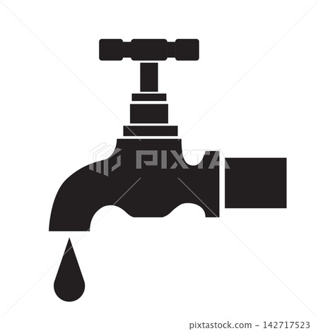 water faucet object silhouette icon water faucet object silhouette icon 142717523