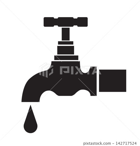 water faucet object silhouette icon 142717524