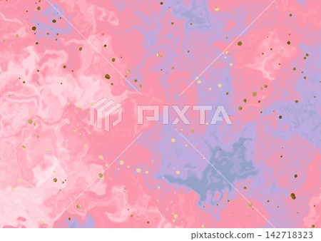 桃紫色大理石和金色潑墨營造出奢華的背景 142718323