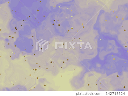 Luxury background with purple-yellow marble and gold splatters. Luxury background with purple-yellow marble and gold splatters. 142718324