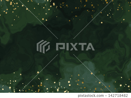 A luxurious backdrop of deep green marble and gold splatters. A luxurious backdrop of deep green marble and gold splatters. 142718482