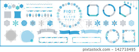 Snowflake and winter frame/decorative border set [Sample text not included] 142718495