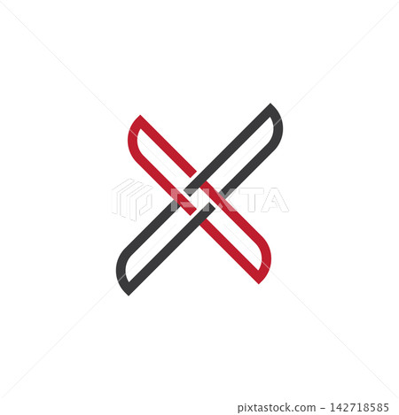 Abstract Letter X Interlocking Line Art Abstract Letter X Interlocking Line Art 142718585