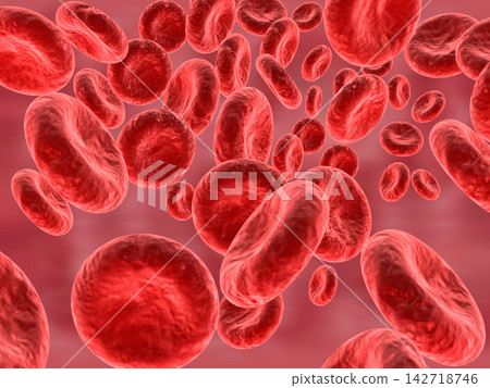 Red blood cells streaming 142718746