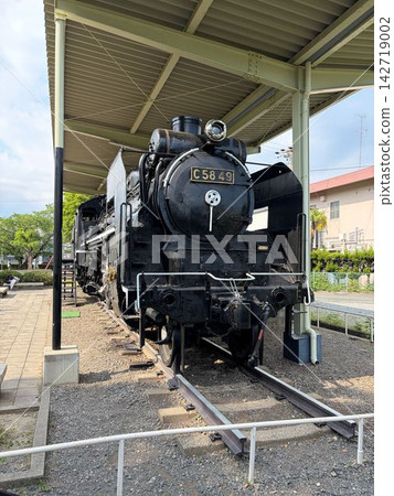 A photograph of the steam locomotive C5849 from the front. A photograph of the steam locomotive C5849 from the front. 142719002