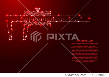 vernier caliper from futuristic polygonal red lines and glowing stars for banner, poster, greeting card vernier caliper from futuristic polygonal red lines and glowing stars for banner, poster, greeting card 142719085