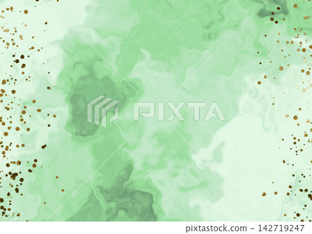 高端背景,帶有綠色大理石和金色潑濺效果 高端背景,帶有綠色大理石和金色潑濺效果 142719247