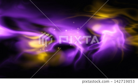 Flickering gold and purple flames on a black background (abstract background material) Flickering gold and purple flames on a black background (abstract background material) 142719853