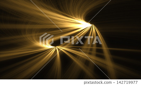 Two long, stretching bands of light against an abstract technological background. Two long, stretching bands of light against an abstract technological background. 142719977