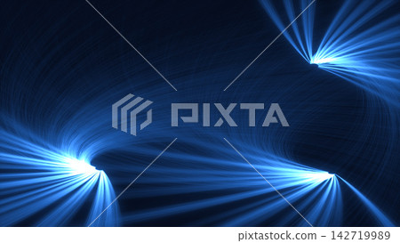 Long, radiating bands of light; an abstract technology background. Long, radiating bands of light; an abstract technology background. 142719989