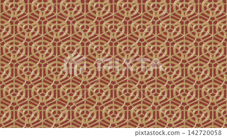 Gold and vermilion lacquer geometric pattern seamless background Gold and vermilion lacquer geometric pattern seamless background 142720058