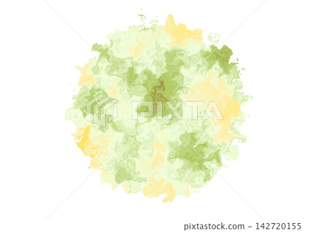 Yellow-green watercolor circular frame Yellow-green watercolor circular frame 142720155