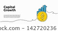 Vector illustration of capital growth and financial success. Modern flat design with a continuous line style. 142720236