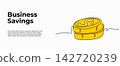 Vector illustration of business savings money Coin. Modern flat design with a continuous line style. 142720239