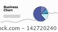 Vector illustration of business growth pie chart. Modern flat design with a continuous line style. 142720240