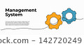 Vector illustration of gear mechanism industrial technology. Modern flat design with a continuous line style. 142720249