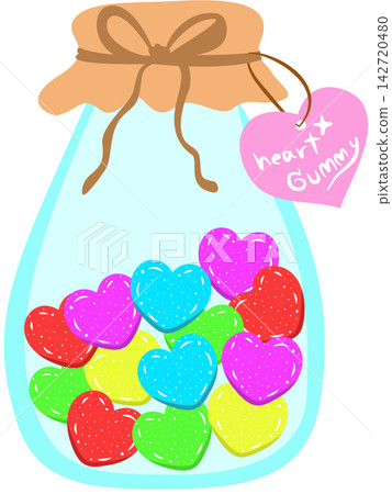 Jar of Colorful Heart Gummy Candies Vector Jar of Colorful Heart Gummy Candies Vector 142720480