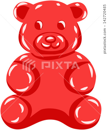 Cute Red Gummy Bear Candy Vector 142720485
