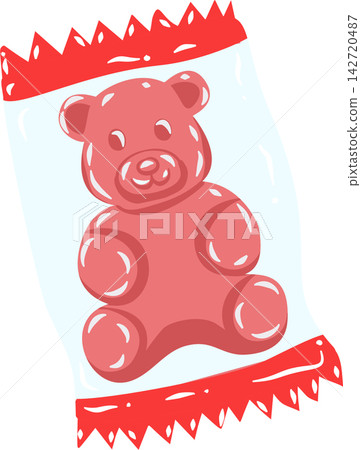 Single Wrapped Gummy Bear Candy Vector Single Wrapped Gummy Bear Candy Vector 142720487
