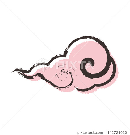 Auspicious cloud illustration painted with a brush, pink. Auspicious cloud illustration painted with a brush, pink. 142721010