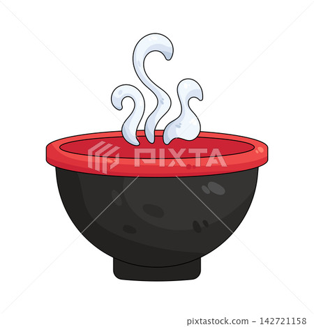 Illustration of steaming bowl Illustration of steaming bowl 142721158