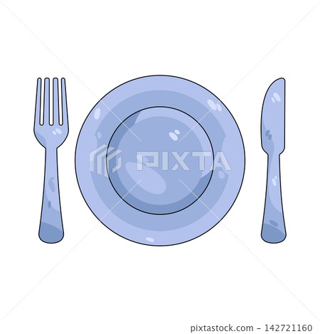 Illustration of utensils set Illustration of utensils set 142721160