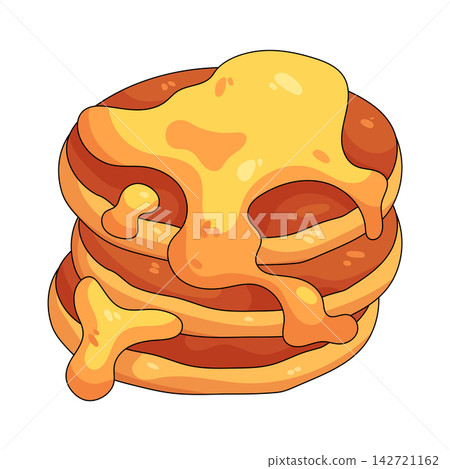 Illustration of pancake with syrup Illustration of pancake with syrup 142721162