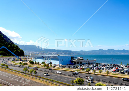 Umitamago with Beppu Bay and Beppu city in the background 142721241