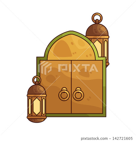 Illustration of Mosque Door Illustration of Mosque Door 142721605