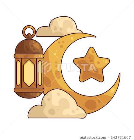 Illustration of Star Moon with Lantern 142721607