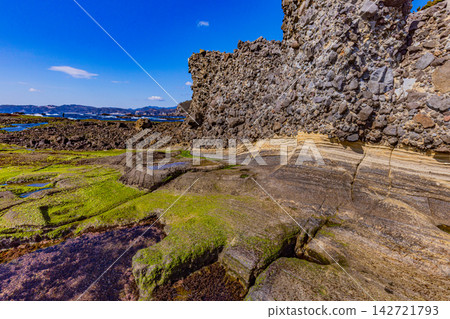 [Shizuoka Prefecture] Ebisu Island in the Izu Peninsula Geopark: Beautiful geological formations of submarine debris flows. 142721793