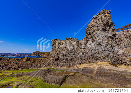 [Shizuoka Prefecture] Ebisu Island in the Izu Peninsula Geopark: Beautiful geological formations of submarine debris flows. 142721794
