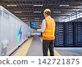 Engineer work at data center with energy storage systems or battery container units 142721875